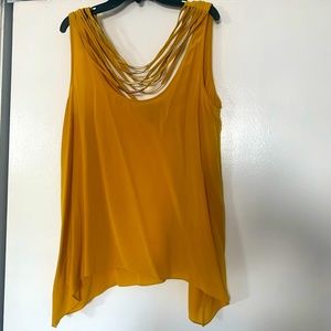 Bcbgmaxaria silk sleeveless top with gold ornaments size M